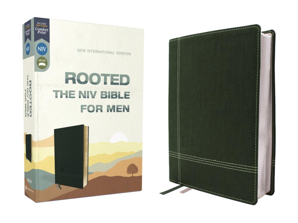 Rooted: The NIV Bible for Men, Leathersoft, Green, Comfort Print, 9780310462583
