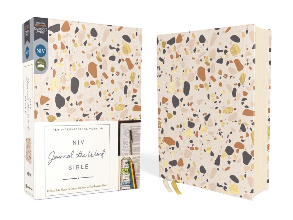 NIV, Journal the Word Bible (Perfect for Note-Taking), Cloth over Board, Cream, Red Letter, Comfort Print, 9780310463146