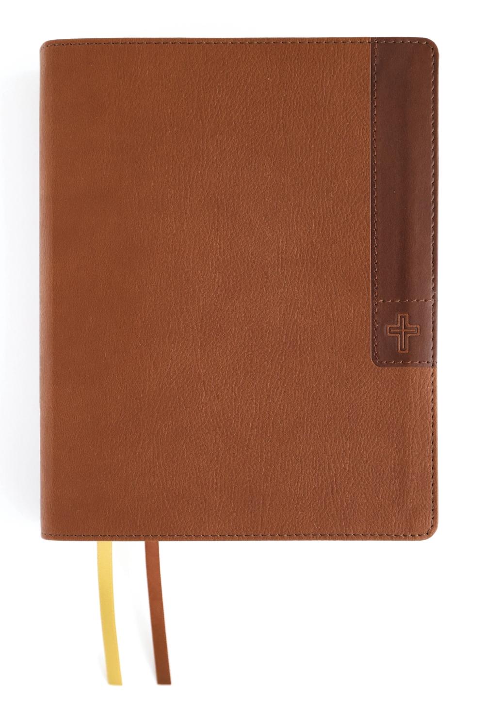 NIV, Journal the Word Bible (Perfect for Note-Taking), Large Print, Leathersoft, Brown, Red Letter, Comfort Print by Zondervan - ISBN: 9780310463429