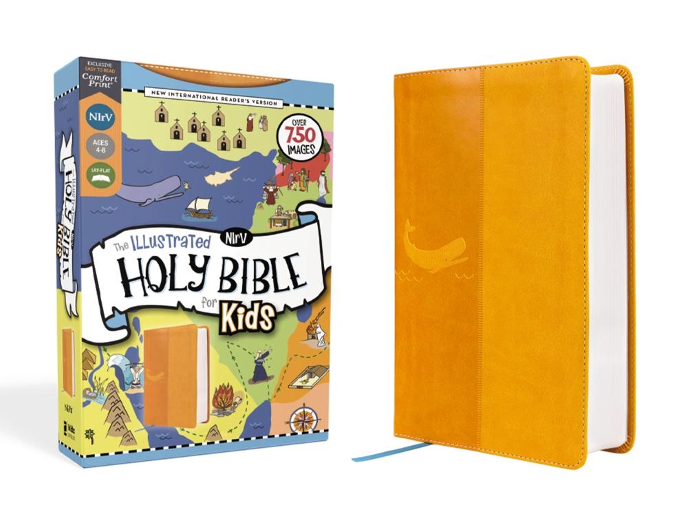 NIrV, The Illustrated Holy Bible for Kids, Leathersoft, Yellow, Full Color, Comfort Print, 9780310464181