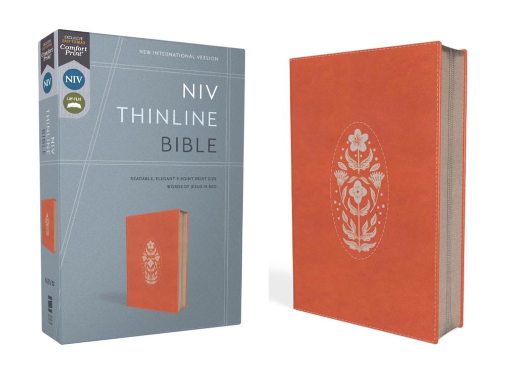 NIV, Thinline Bible, Leathersoft, Coral, Zippered, Red Letter, Comfort Print, 9780310465041