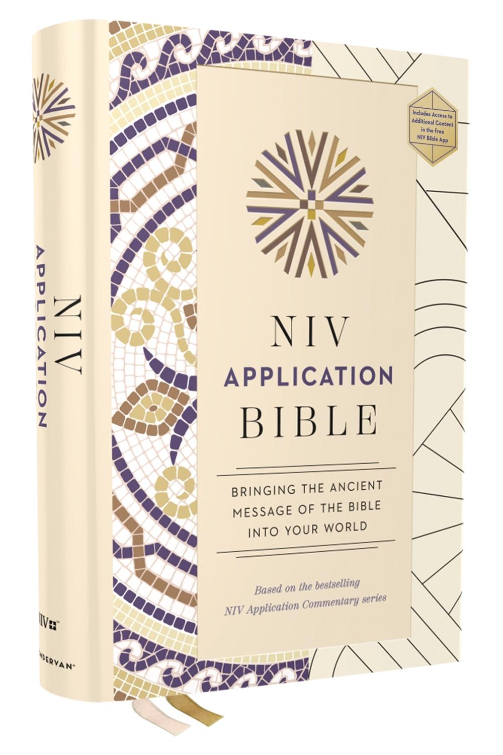 NIV Application Bible, Hardcover, Multi-Cream, Red Letter, Comfort Print, 9780310465096