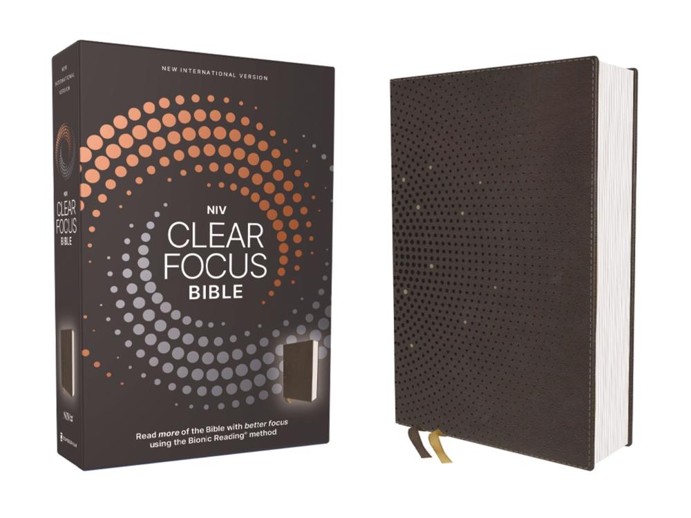 NIV, Clear Focus Bible, Leathersoft, Charcoal Brown, 9780310465553