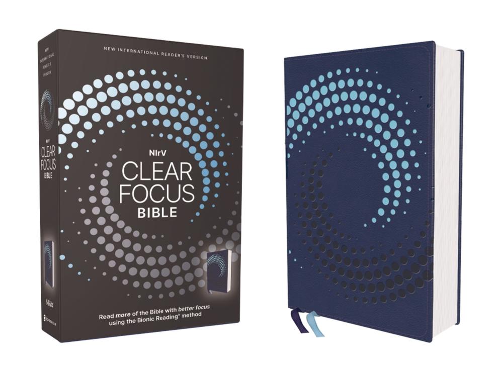 NIrV, Clear Focus Bible, Leathersoft, Navy, 9780310465614