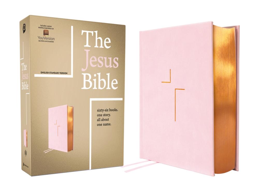 The Jesus Bible, ESV Edition, Leathersoft over Board, Pink, 9780310466482