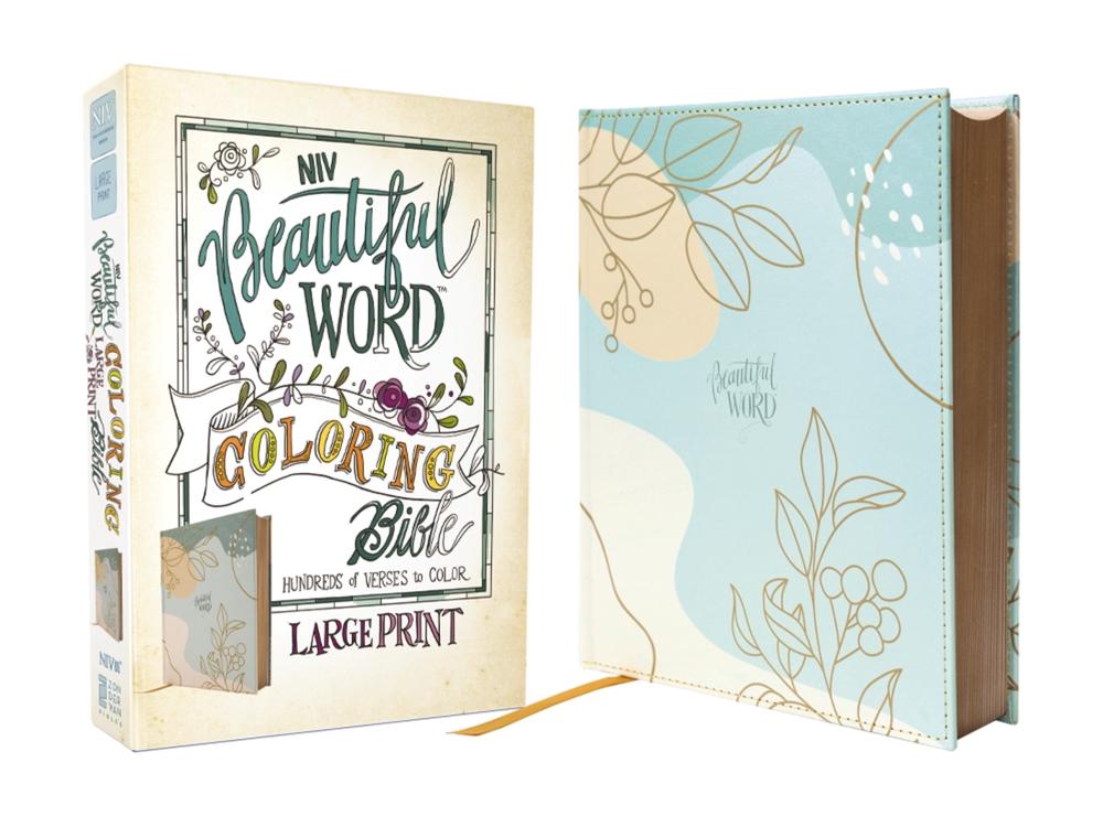 NIV, Beautiful Word Coloring Bible, Large Print, Leathersoft over Board, Teal, 9780310467069