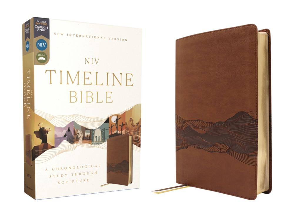 NIV, Timeline Bible, Leathersoft, Brown, Red Letter, Comfort Print, 9780310467502