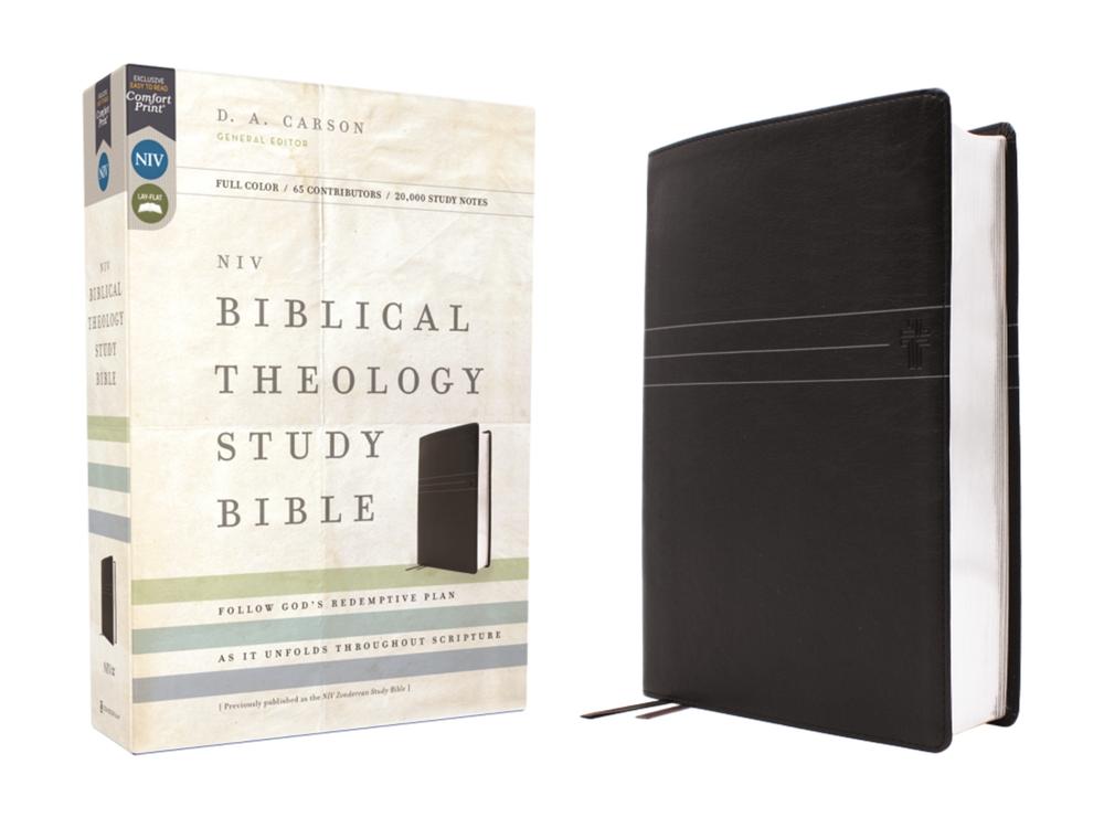 NIV, Biblical Theology Study Bible (Trace the Themes of Scripture), Leathersoft, Black, Comfort Print, 9780310467540