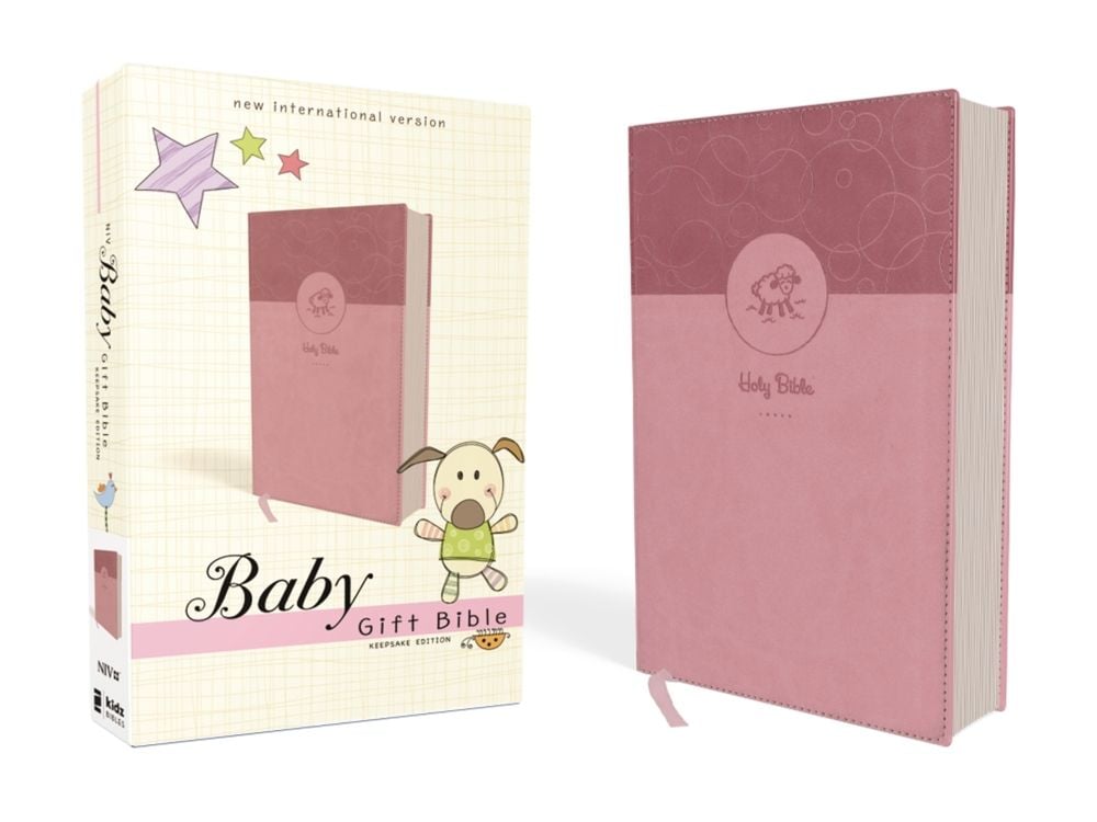 NIV, Baby Gift Bible, Holy Bible, Leathersoft, Pink, Red Letter Edition, Comfort Print by Zonderkidz - ISBN: 9780310764236