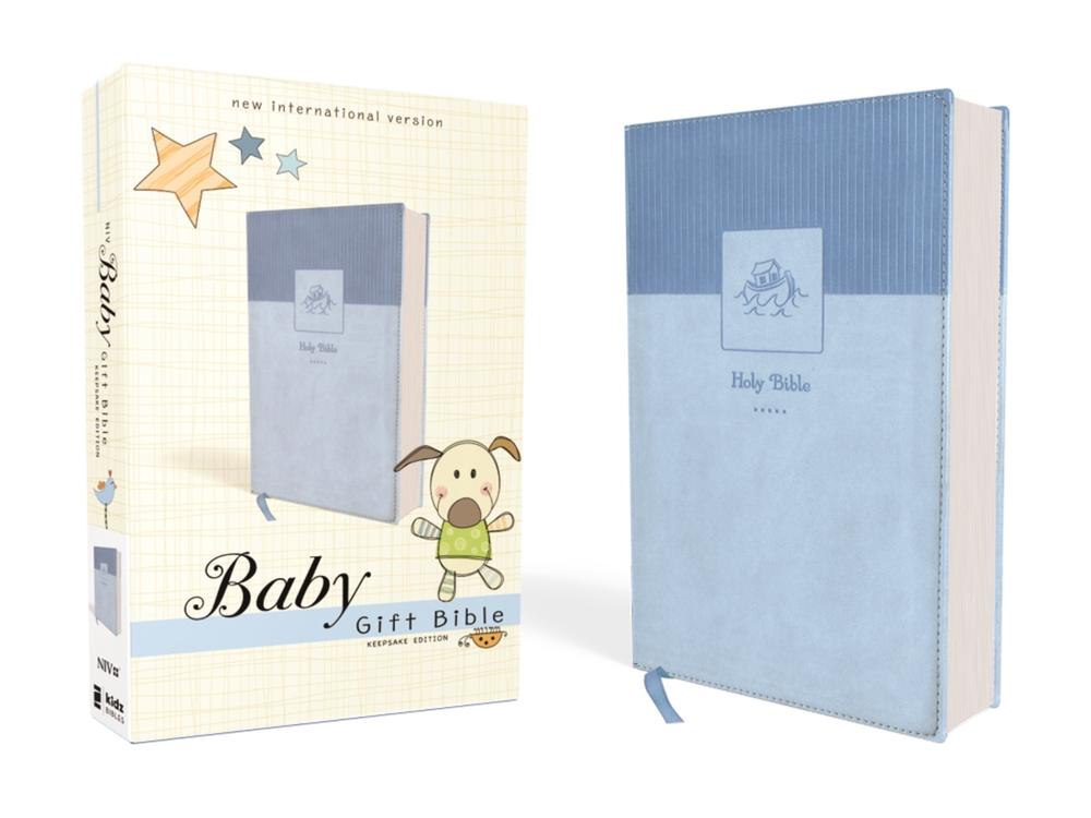 NIV, Baby Gift Bible, Holy Bible, Leathersoft, Blue, Red Letter, Comfort Print, 9780310764267
