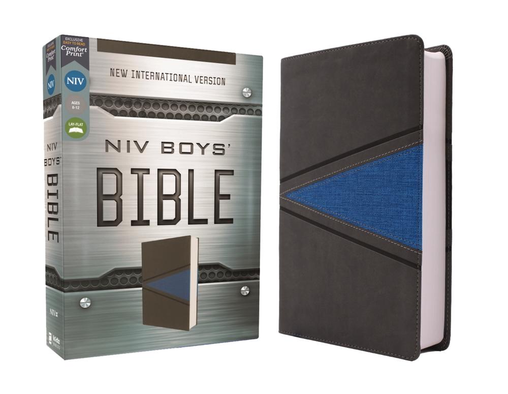 NIV, Boys' Bible, Leathersoft, Gray/Blue, Comfort Print, 9780310768845