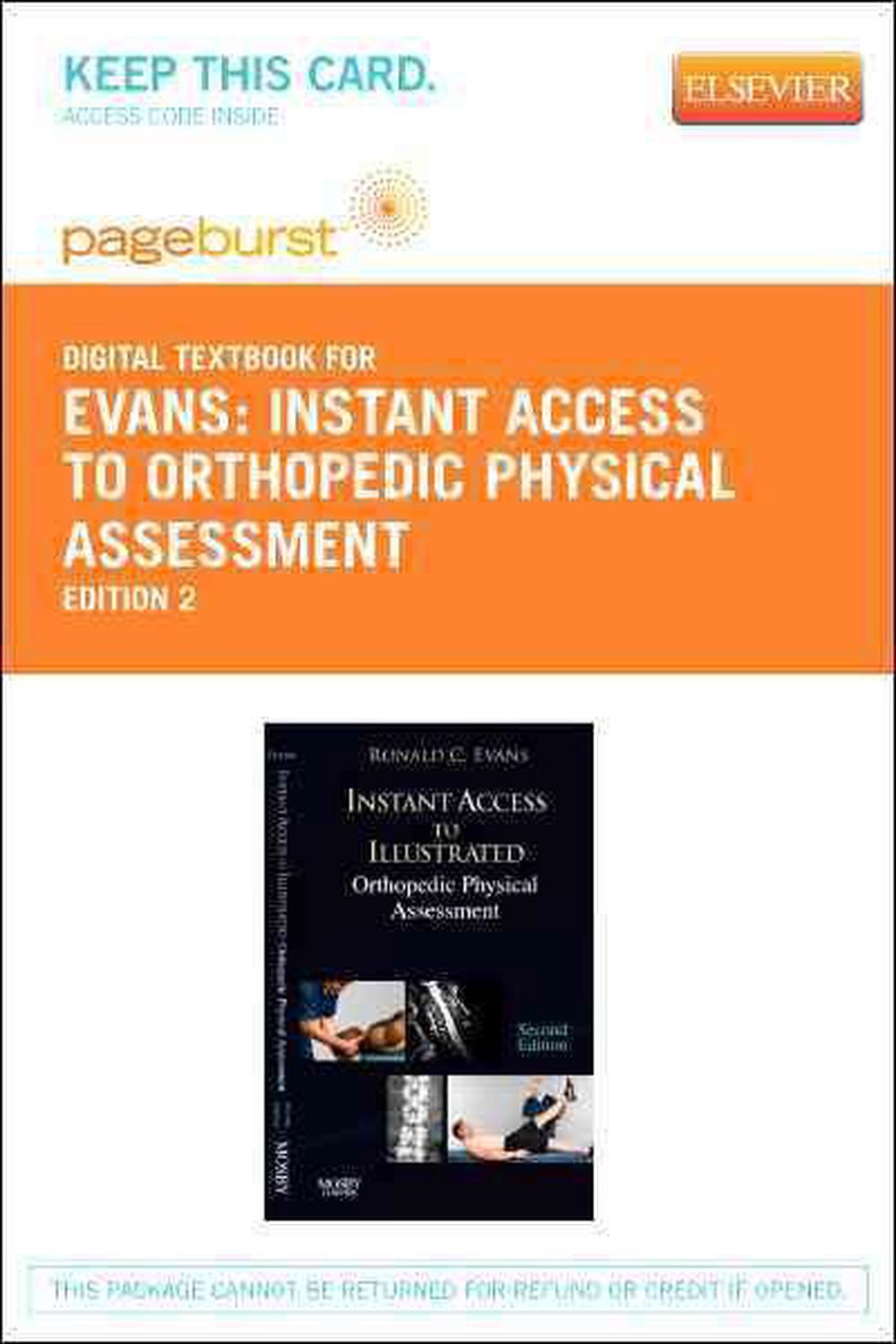 Instant Access to Orthopedic Physical Assessment - Elsevier eBook on Vitalsource (Retail Access Card), 2nd Edition by Ronald C. Evans - ISBN: 9780323093194