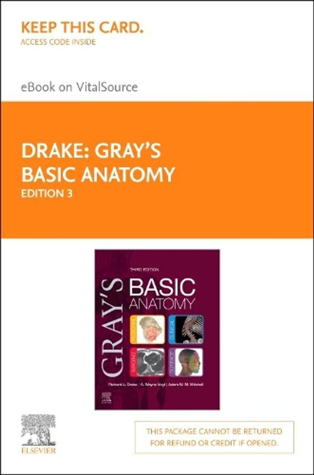 Gray's Basic Anatomy Elsevier eBook on Vitalsource (Retail Access Card), 3rd Edition by A. Wayne Vogl - ISBN: 9780323935517