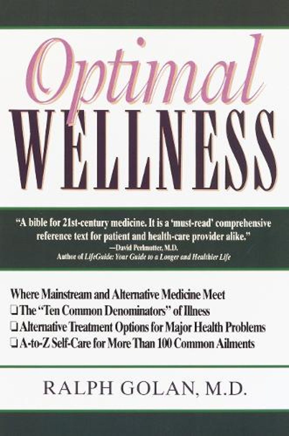 Optimal Wellness by Ralph Golan - ISBN: 9780345358745