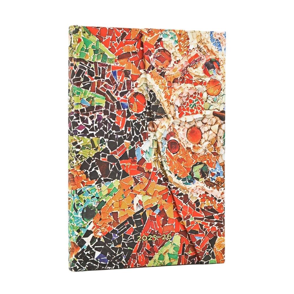 2026 Gaudi's Sun (Gaudi’s Mosaics) Mini 18-month Horizontal Hardcover Flexi Dayplanner 2025-2026 (Wrap Closure) by Paperblanks - ISBN: 9780349707044