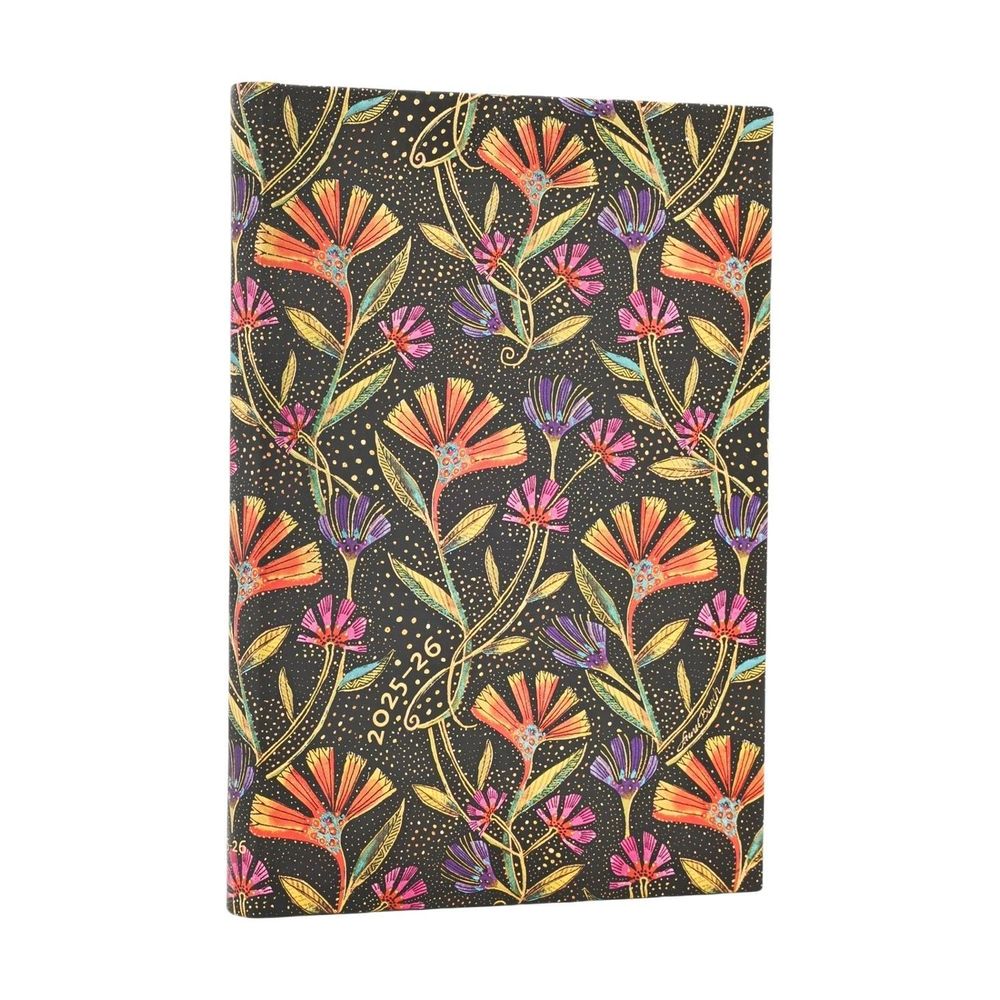 2026 Wild Flowers (Playful Creations) Mini 18-month Horizontal Hardcover Flexi Dayplanner 2025-2026 (Elastic Band Closure) by Paperblanks - ISBN: 9780349707075