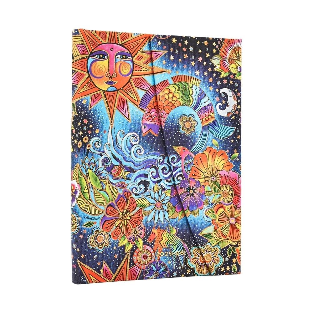 2026 Celestial Magic (Whimsical Creations) Midi 18-month Horizontal Hardcover Flexi Dayplanner 2025-2026 (Wrap Closure) by Paperblanks - ISBN: 9780349707082