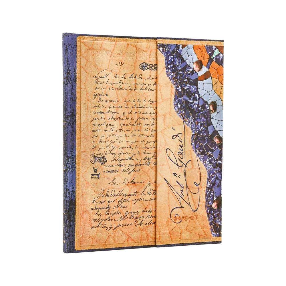 2026 Gaudi, The Manuscript of Reus (Embellished Manuscripts Collection) Ultra 18-month Vertical Hardcover Flexi Dayplanner 2025-2026 (Wrap Closure) by Paperblanks - ISBN: 9780349707181