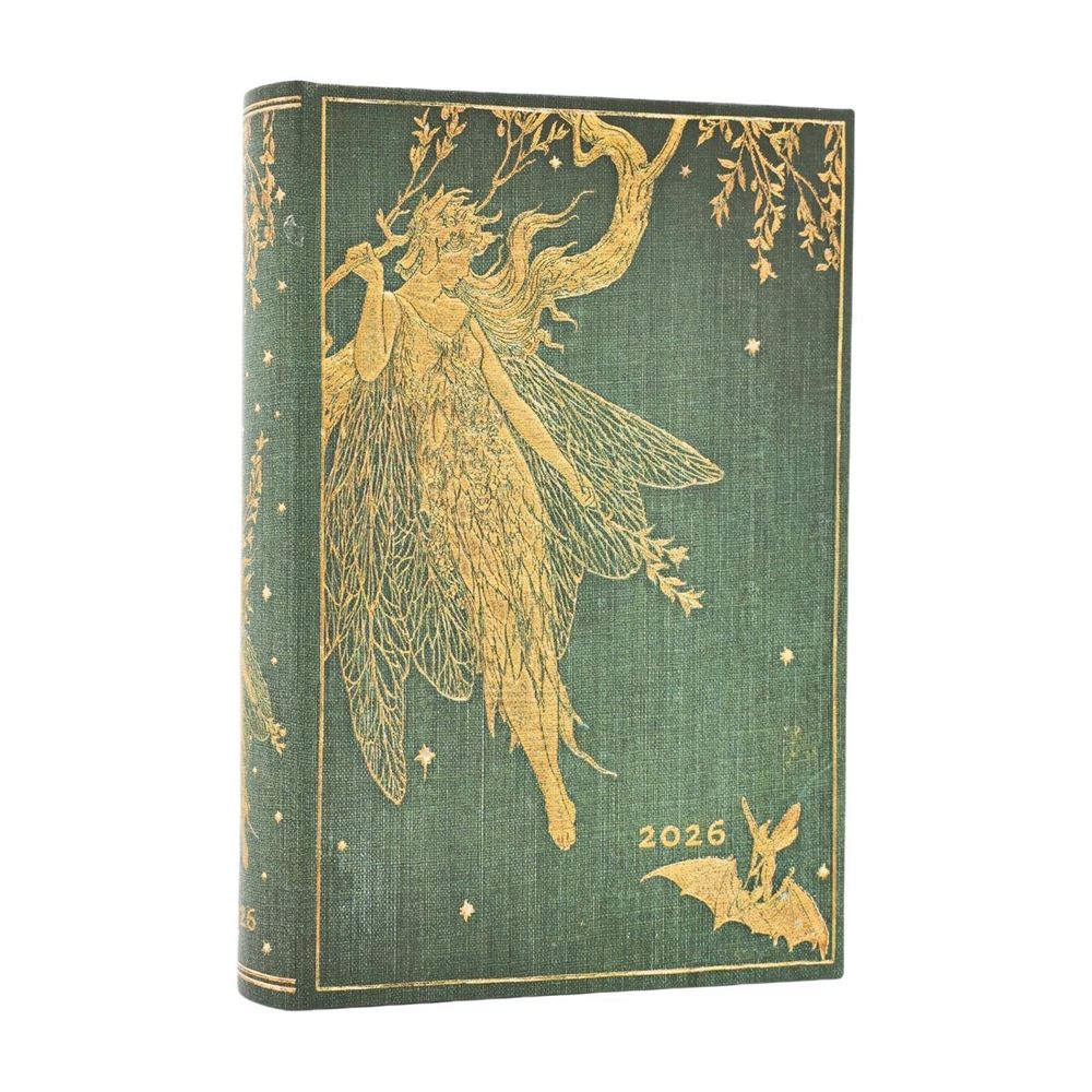 2026 Olive Fairy (Lang's Fairy Books) Mini 12-month Day-at-a-Time Hardcover Flexi Dayplanner 2026 (Elastic Band Closure) by Paperblanks - ISBN: 9780349707242