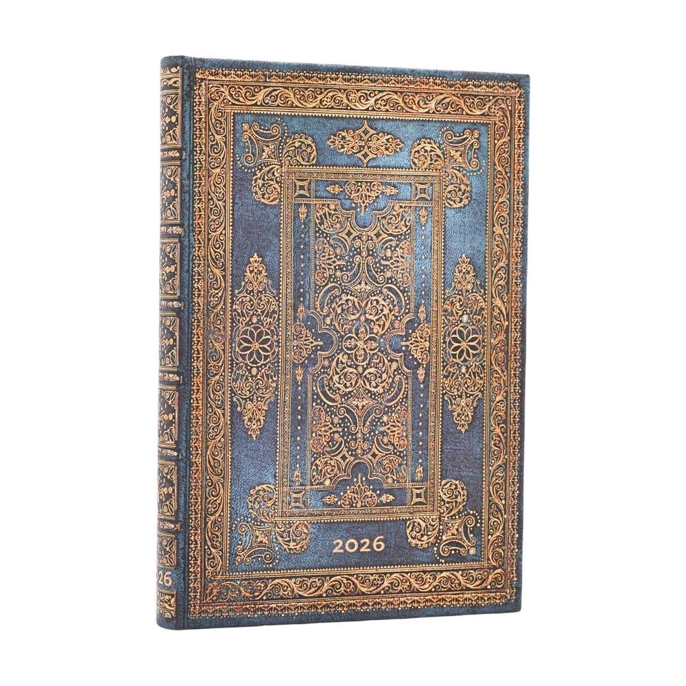 2026 Blue Luxe (Luxe Design) Mini 12-month Horizontal Hardcover Flexi Dayplanner 2026 (Elastic Band Closure) by Paperblanks - ISBN: 9780349707280