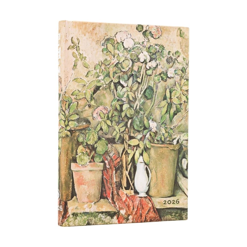 2026 Cezanne's Terracotta Pots and Flowers Mini 12-month Horizontal Hardcover Flexi Dayplanner 2026 (Elastic Band Closure) by Paperblanks - ISBN: 9780349707303