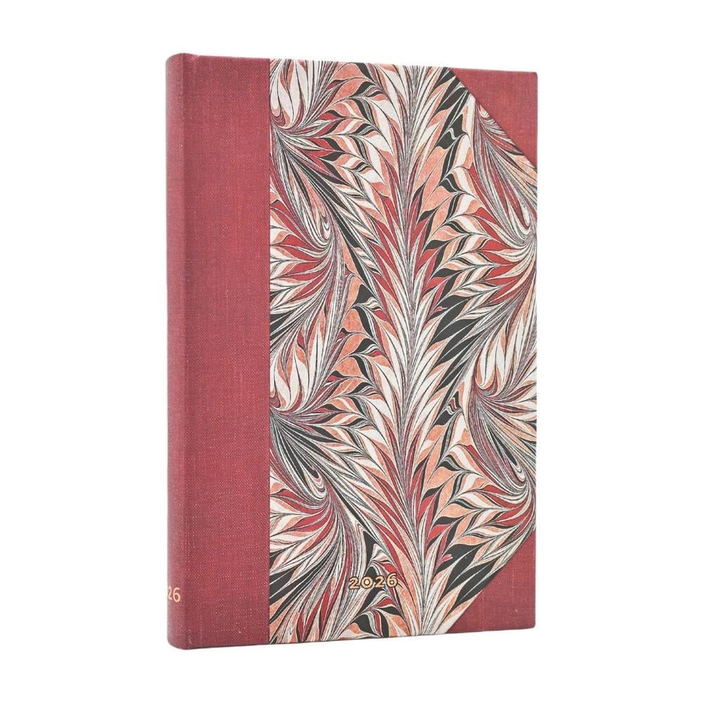 2026 Rubedo (Cockerell Marbled Paper) Mini 12-month Horizontal Hardcover Flexi Dayplanner 2026 (Elastic Band Closure) by Paperblanks - ISBN: 9780349707334