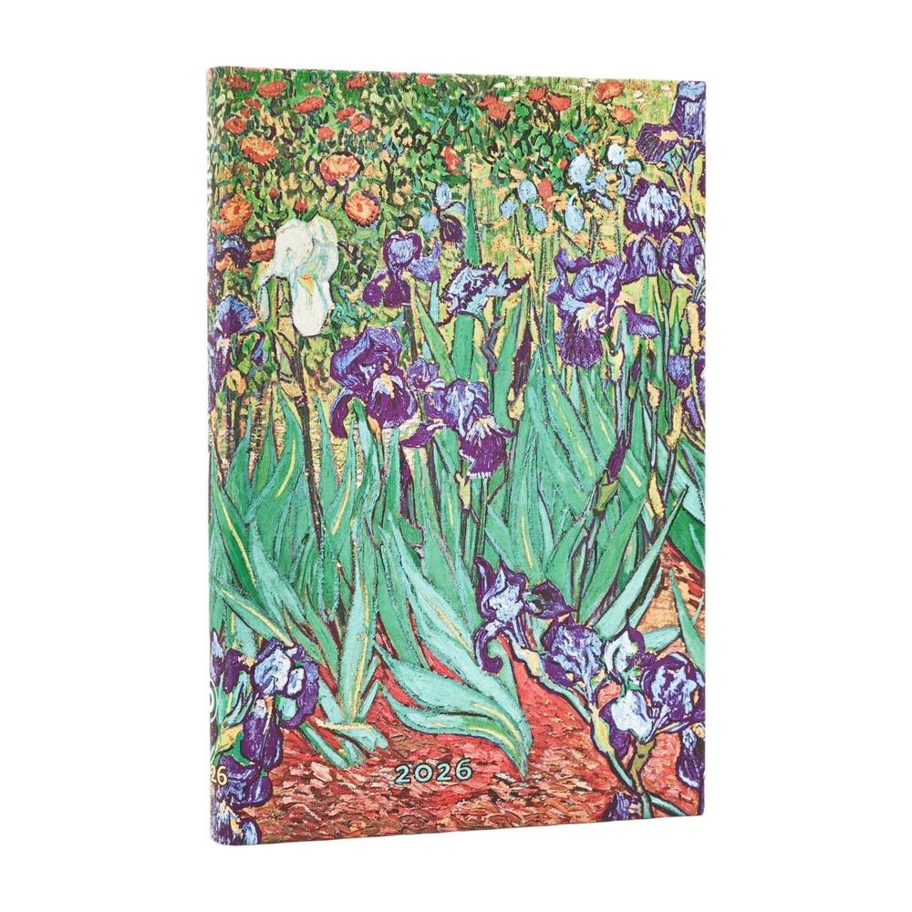 2026 Van Gogh's Irises Mini 12-month Horizontal Hardcover Flexi Dayplanner 2026 (Elastic Band Closure) by Paperblanks - ISBN: 9780349707358