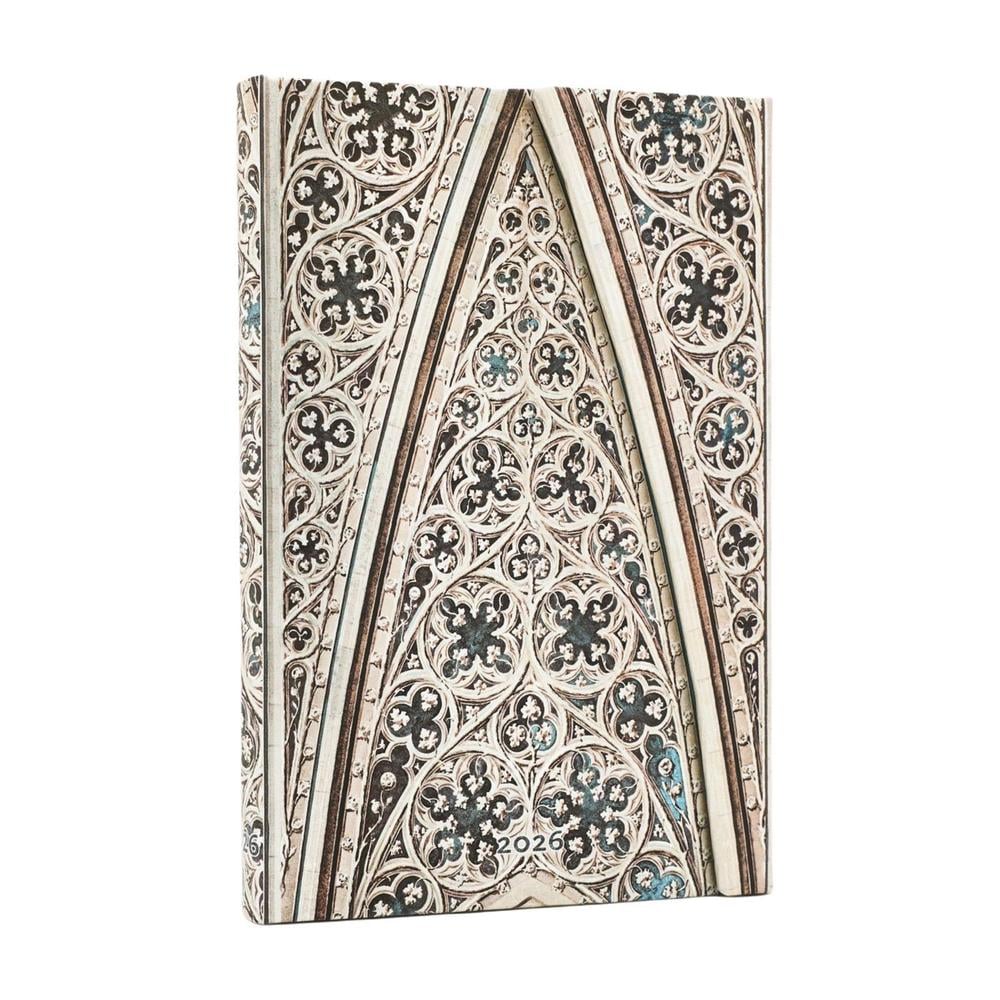 2026 Vault of the Milan Cathedral (Duomo di Milano) Mini 12-month Horizontal Hardcover Flexi Dayplanner 2026 (Wrap Closure) by Paperblanks - ISBN: 9780349707365