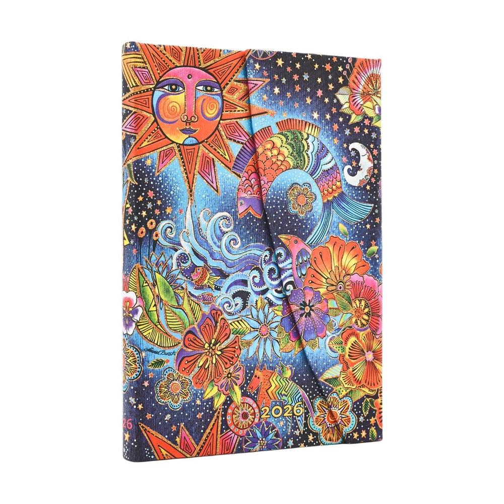 2026 Celestial Magic (Whimsical Creations) Mini 12-month Verso Hardcover Flexi Dayplanner 2026 (Wrap Closure) by Paperblanks - ISBN: 9780349707396