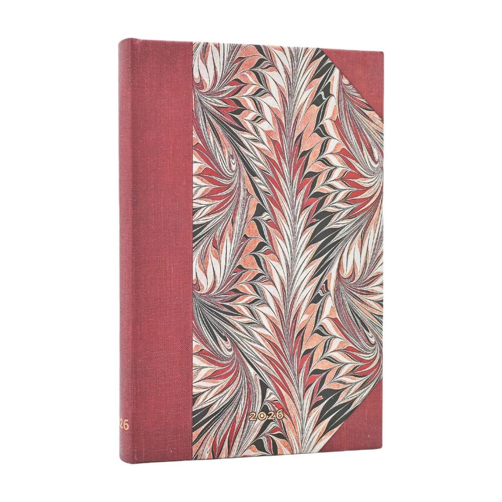 2026 Rubedo (Cockerell Marbled Paper) Mini 12-month Verso Hardcover Flexi Dayplanner 2026 (Elastic Band Closure) by Paperblanks - ISBN: 9780349707433