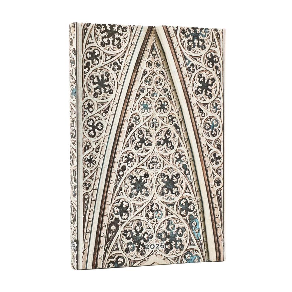2026 Vault of the Milan Cathedral (Duomo di Milano) Mini 12-month Verso Hardcover Flexi Dayplanner 2026 (Wrap Closure) by Paperblanks - ISBN: 9780349707464