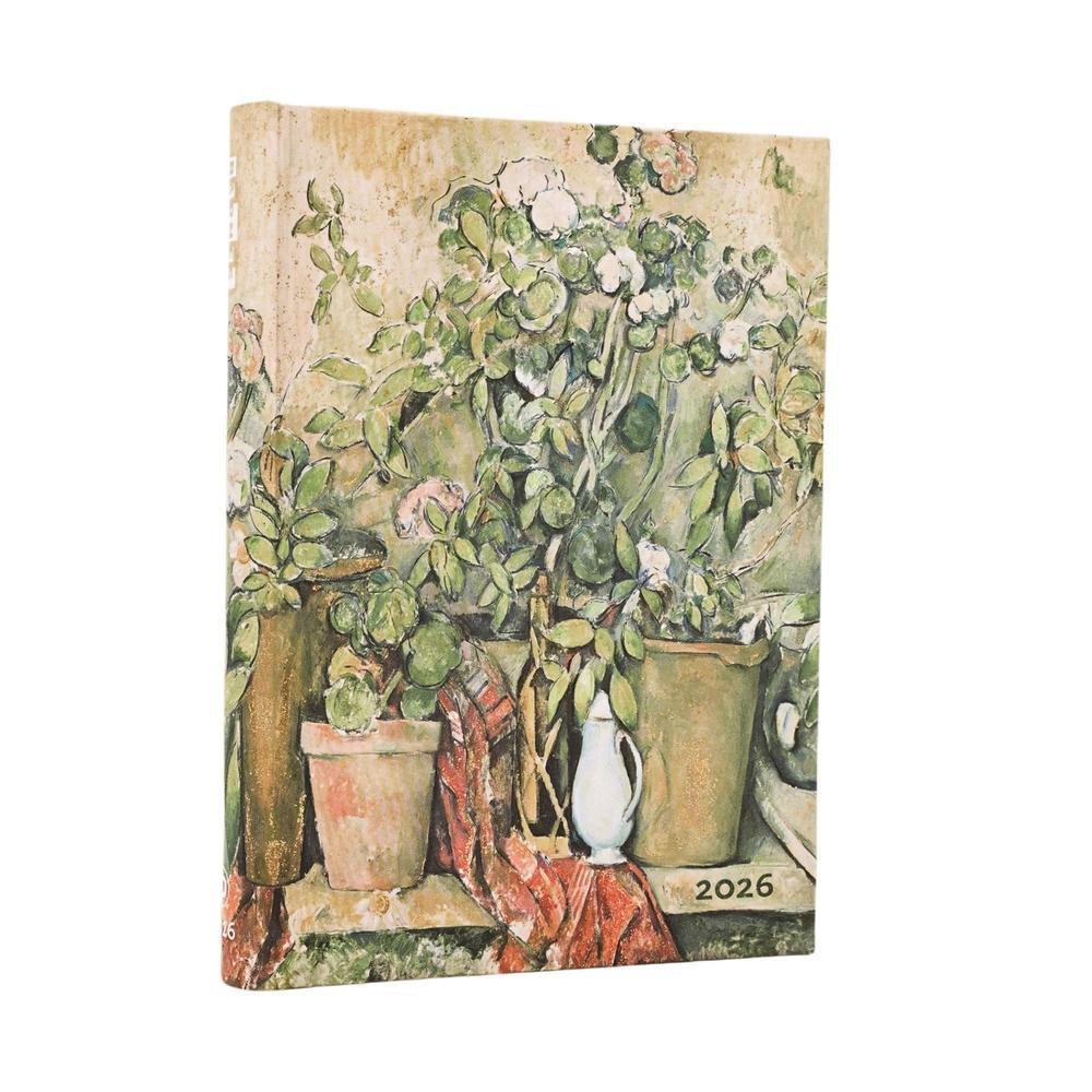 2026 Cezanne's Terracotta Pots and Flowers Midi 12-month Day-at-a-Time Hardcover Flexi Dayplanner 2026 (Elastic Band Closure) by Paperblanks - ISBN: 9780349707525