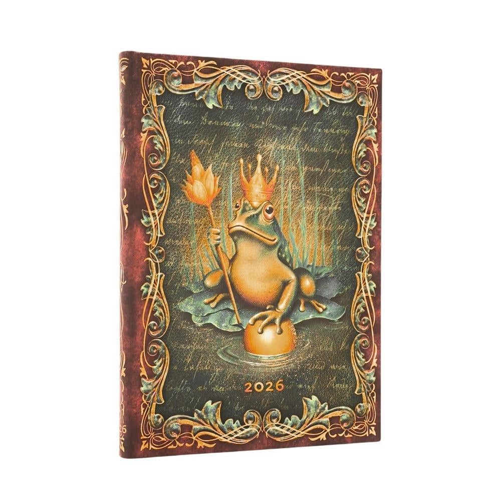 2026 The Brothers Grimm, Frog Prince (Fairy Tale Collection) Midi 12-month Horizontal Hardcover Flexi Dayplanner 2026 (Elastic Band Closure) by Paperblanks - ISBN: 9780349707631