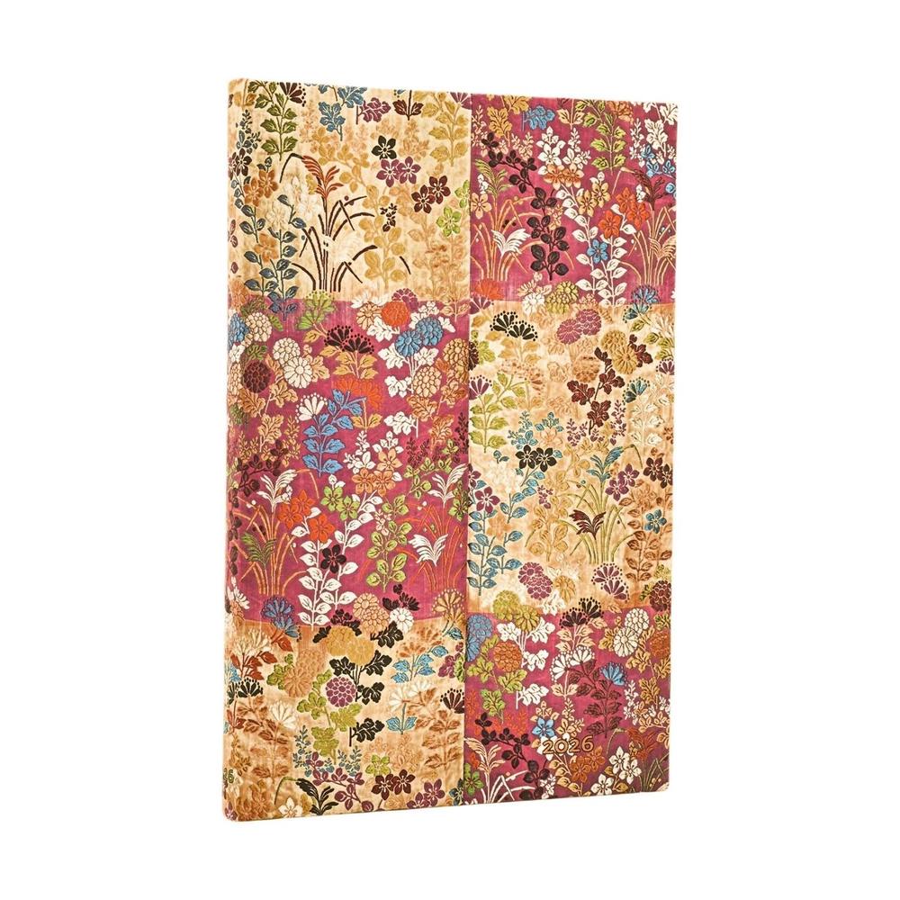 2026 Kara-ori Pink (Japanese Kimono) Maxi 12-month Horizontal Hardcover Flexi Dayplanner 2026 (Elastic Band Closure) by Paperblanks - ISBN: 9780349707860
