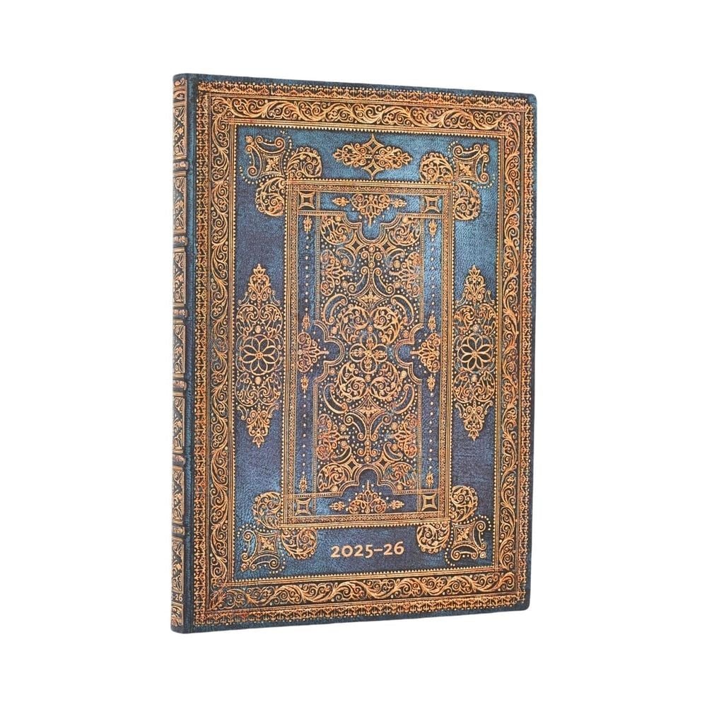 2026 Blue Luxe (Luxe Design) Midi 18-month Horizontal Softcover Flexi Dayplanner 2025-2026 (Elastic Band Closure) by Paperblanks - ISBN: 9780349708201