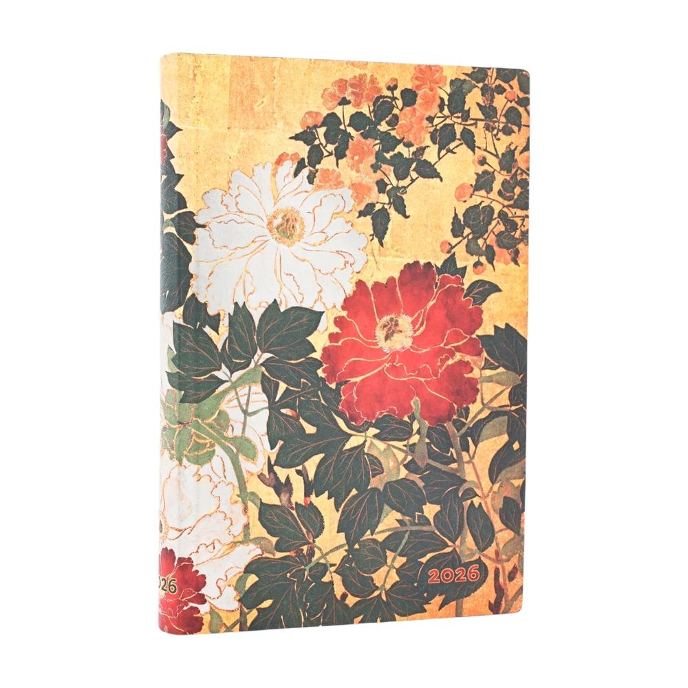 2026 Natsu (Rinpa Florals) Mini 12-month Horizontal Softcover Flexi Dayplanner 2026 (Elastic Band Closure) by Paperblanks - ISBN: 9780349708331