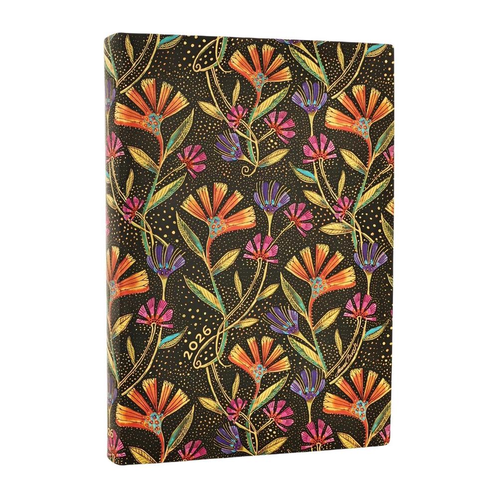 2026 Wild Flowers (Playful Creations) Midi 12-month Day-at-a-Time Softcover Flexi Dayplanner 2026 (Elastic Band Closure) by Paperblanks - ISBN: 9780349708355
