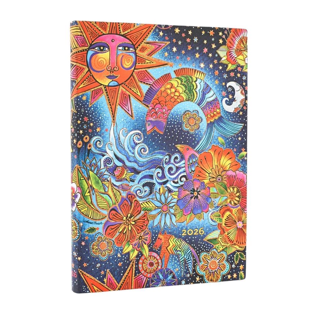 2026 Celestial Magic (Whimsical Creations) Midi 12-month Horizontal Softcover Flexi Dayplanner 2026 (Elastic Band Closure) by Paperblanks - ISBN: 9780349708379