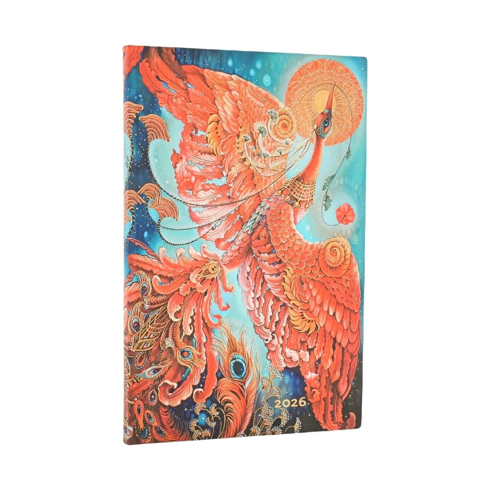 2026 Firebird (Birds of Happiness) Maxi 12-month Horizontal Softcover Flexi Dayplanner 2026 (Elastic Band Closure) by Paperblanks - ISBN: 9780349708485