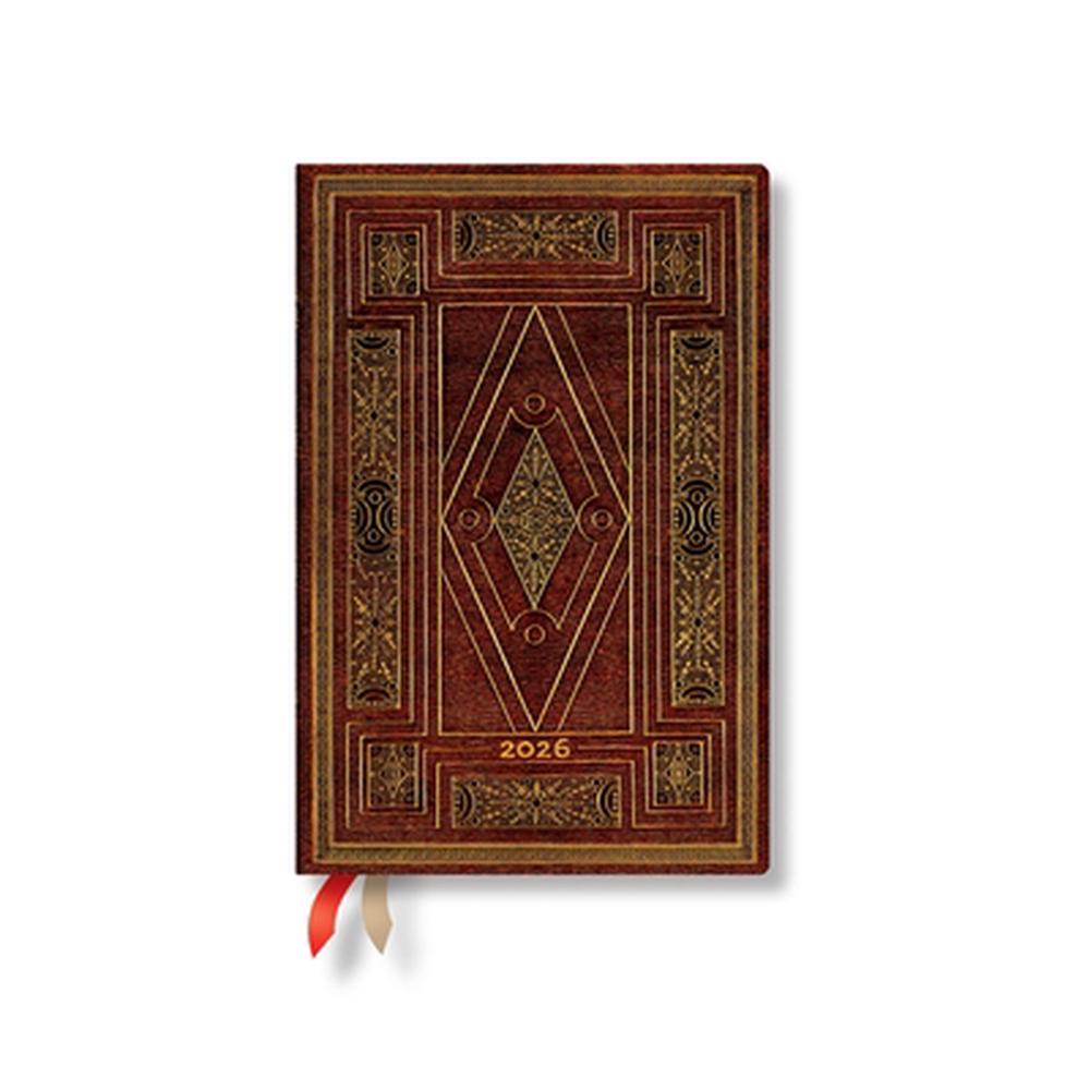 Paperblanks 2026 First Folio Shakespeare's Library 12-Month Planner Mini Horizontal Elastic Band 160 Pg 100 GSM, 9780349709857