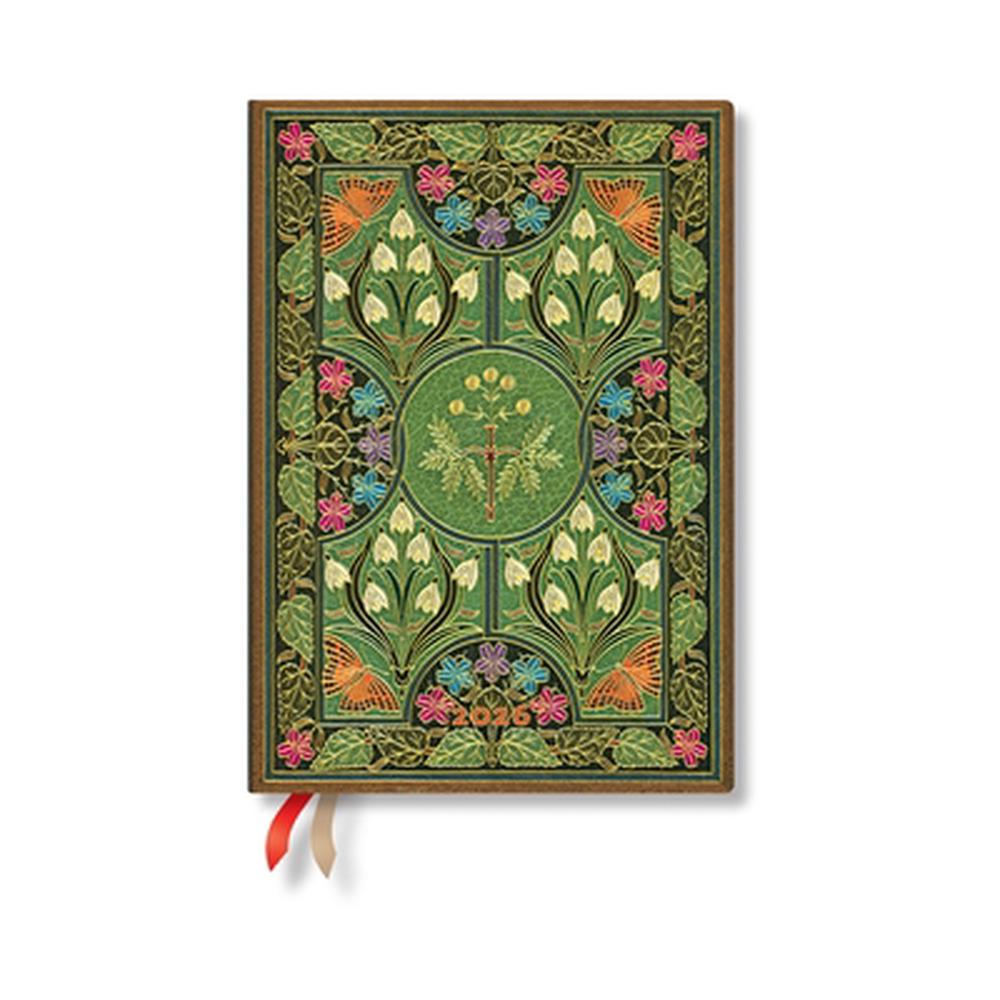 Paperblanks 2026 Poetry in Bloom Poetry in Bloom 12-Month Planner MIDI Horizontal Elastic Band 160 Pg 100 GSM, 9780349710044