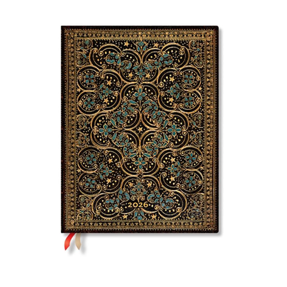 Paperblanks 2026 Restoration the Queen's Binding 12-Month Planner Flexis Ultra Day-At-A-Time Elastic Band 432 Pg 80 GSM, 9780349710679