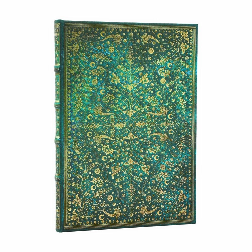 Emerald Flower (Nature’s Grace) Midi Lined Hardcover Journal (Elastic Band Closure) by Paperblanks - ISBN: 9780349713151