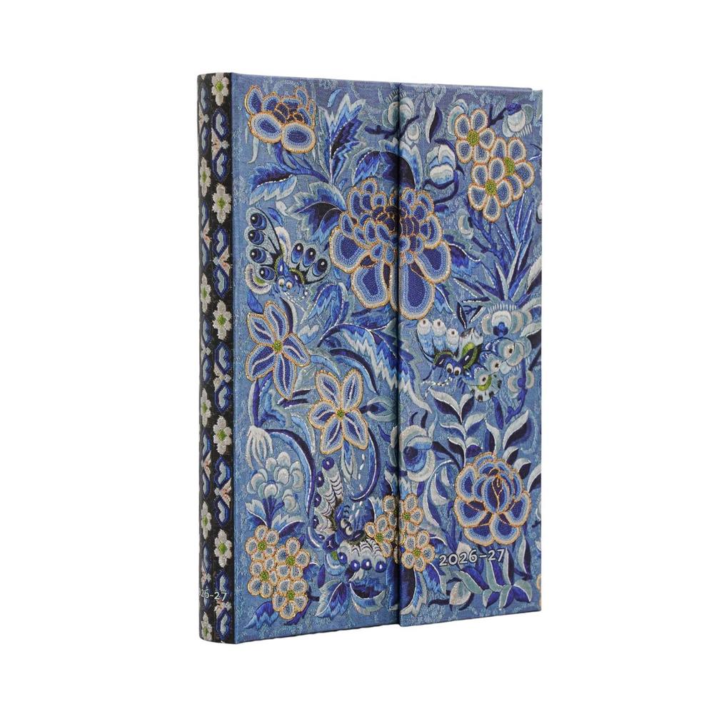 2027 Blue Willow (Celebrate Hanfu) Mini 18-Month Hardcover Dayplanner (Wrap Closure) Horizontal by Paperblanks - ISBN: 9780349718736
