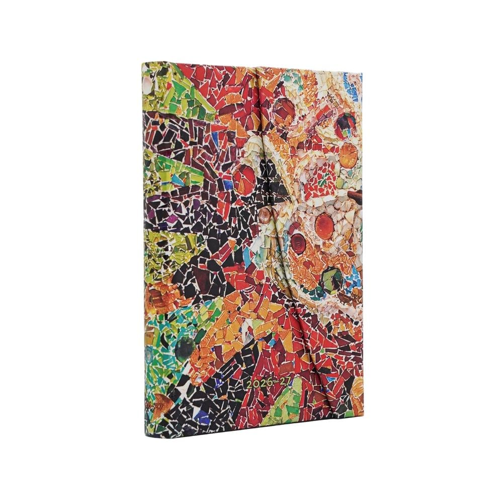 2027 Gaudi’s Sun (Gaudi’s Mosaics) Mini 18-Month Hardcover Dayplanner (Wrap Closure) Horizontal by Paperblanks - ISBN: 9780349718750
