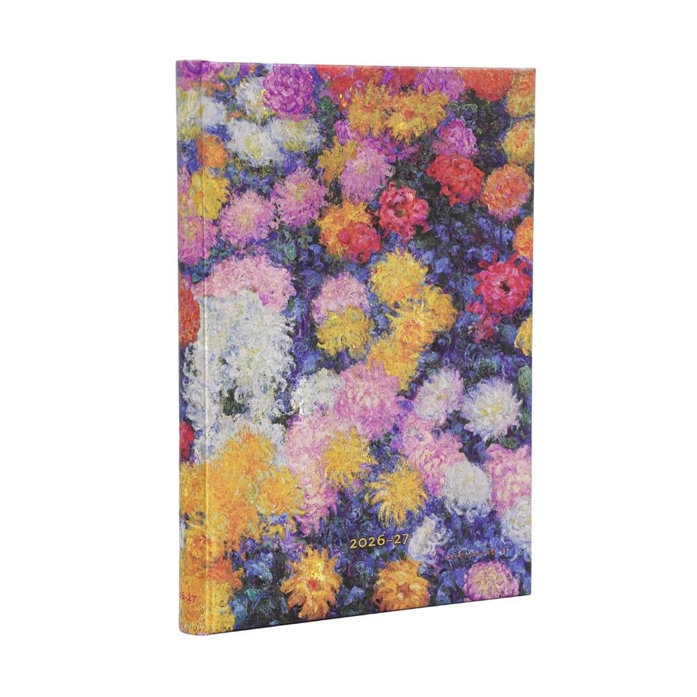 2027 Monet’s Chrysanthemums Midi 18-Month Hardcover Dayplanner (Elastic Band Closure) Horizontal by Paperblanks - ISBN: 9780349718798