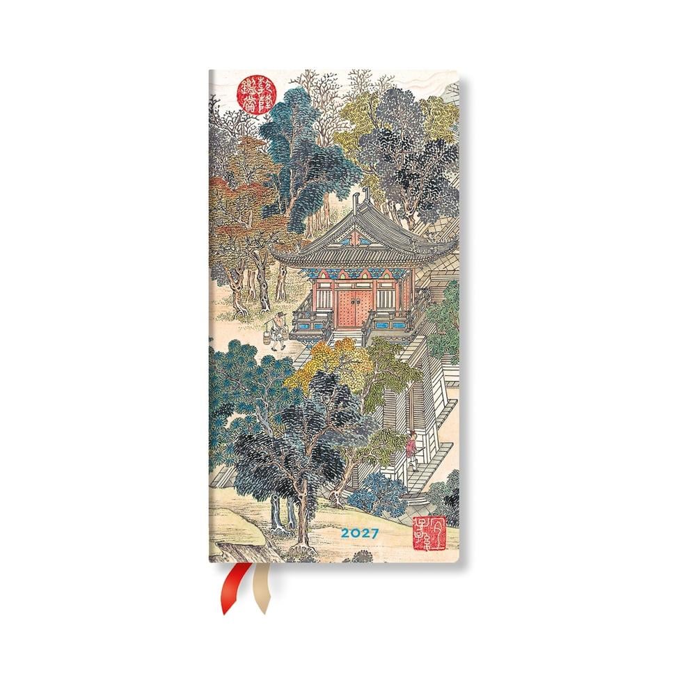 2027 Golden Age of Prosperity (An Era in Jinling) Slim 12-Month Hardcover Dayplanner (Elastic Band Closure) Horizontal by Paperblanks - ISBN: 9780349719146