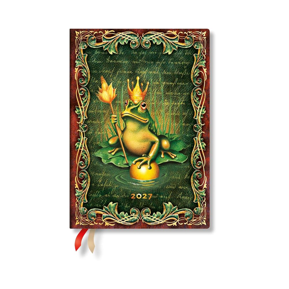 2027 The Brothers Grimm, Frog Prince (Fairy Tale Collection) Midi 12-Month Hardcover Dayplanner (Elastic Band Closure) Horizontal by Paperblanks - ISBN: 9780349719276