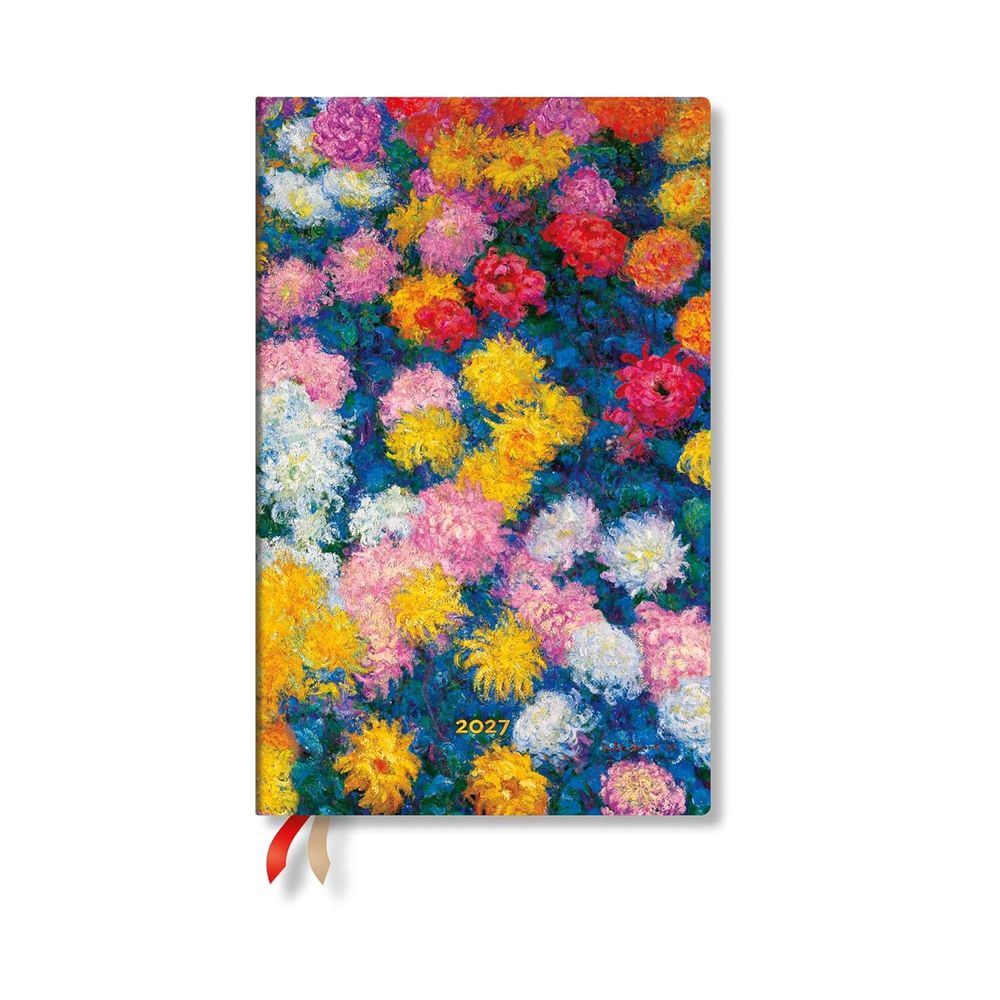 2027 Monet’s Chrysanthemums Maxi 12-Month Hardcover Dayplanner (Elastic Band Closure) Horizontal by Paperblanks - ISBN: 9780349719528