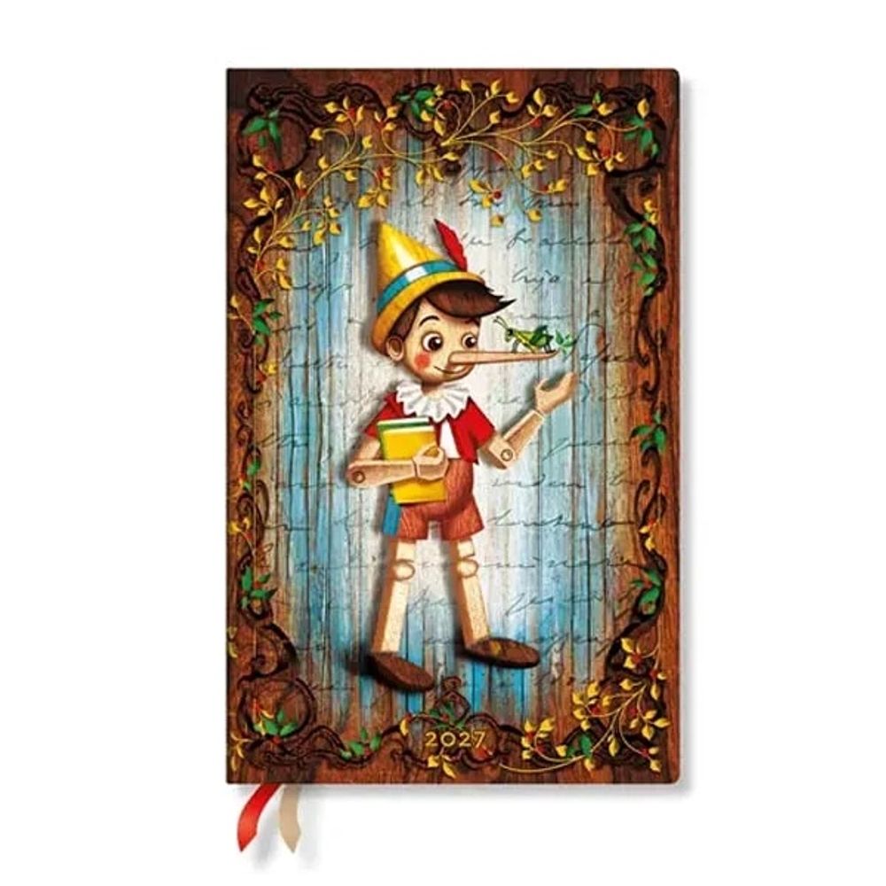 2027 Carlo Collodi, Pinocchio (Fairy Tale Collection) Maxi 12-Month Hardcover Dayplanner (Elastic Band Closure) Vertical by Paperblanks - ISBN: 9780349719580